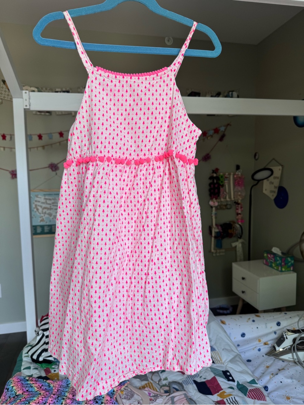EGG Baby New York Girls Hot Pink Pom-Trim Sundress
